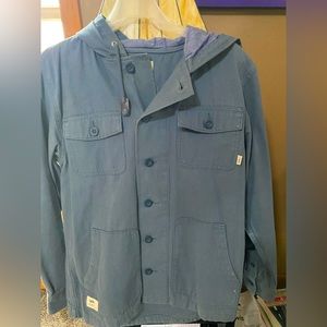 Vans feather light-blue medium long sleeve hooded flannel shirt